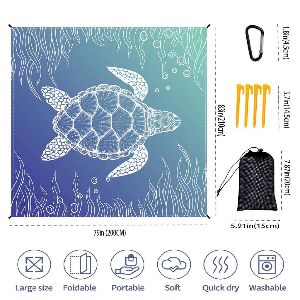 Waterproof Beach Mat Sand Free Blanket Camping Outdoor Picknick Tent Folding Cover Bedding Pocket Picnic 200x210cm Camping Chair
