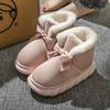 Fashion 2025 New Winter Warm Slippers Women Home Floor Shoes Soft Plush Lace-up Female Indoor Street Snow Boots Girls Platform Footwear