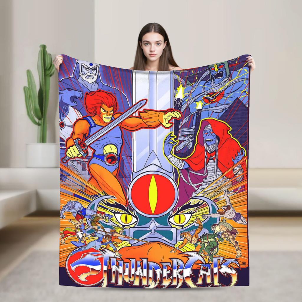 Thundercats Heroische Abenteuerdecke Picknick Flanelldecke für Heimdekoration Superweiche Individuelle DIY-Qualität Tagesdecke Geschenk