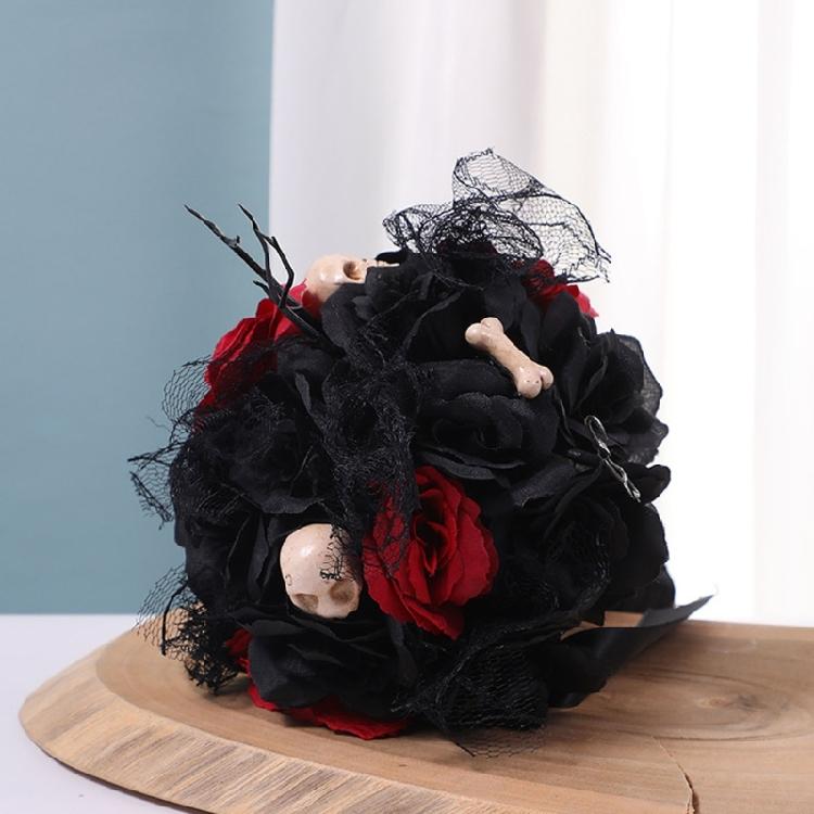 Bridesmaids Bouquet Gothic Flowers Bouquet for Bridesmaids Dark Wedding Bouquet for Halloween Party Ceremony Anniversary