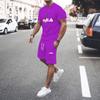 Nuovo Set Estivo Casual da Uomo a Maniche Corte 2024, Due Pezzi T-shirt+Pantaloncini Motivo Abbigliamento Streetwear da Uomo, taglie USA