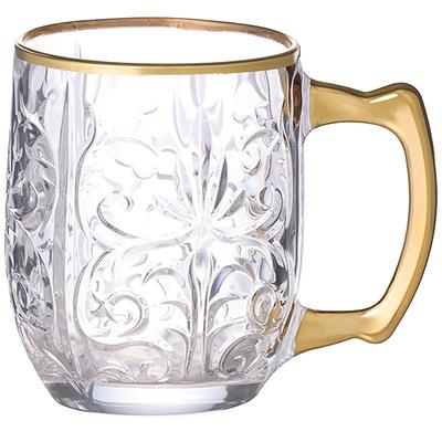 Otsuka Glass Favorite Beer Approximately If Made In 78P601 "My Things" Mug, 420ml, Large, "Life Beautiful" Gold, Japan,