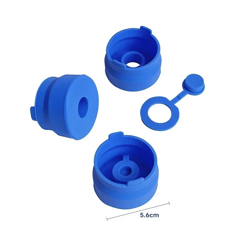 1 Stück blauer Wasserkrugdeckel, 3 und 5 Gallonen, lebensmittelechtes Silikon, auslaufsicherer Flaschenverschluss, 55 mm Wasserflasche