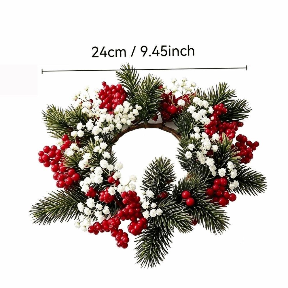 Red Berries Christmas Wreath Artificial Pine Holiday Centerpiece Christmas Table Decor