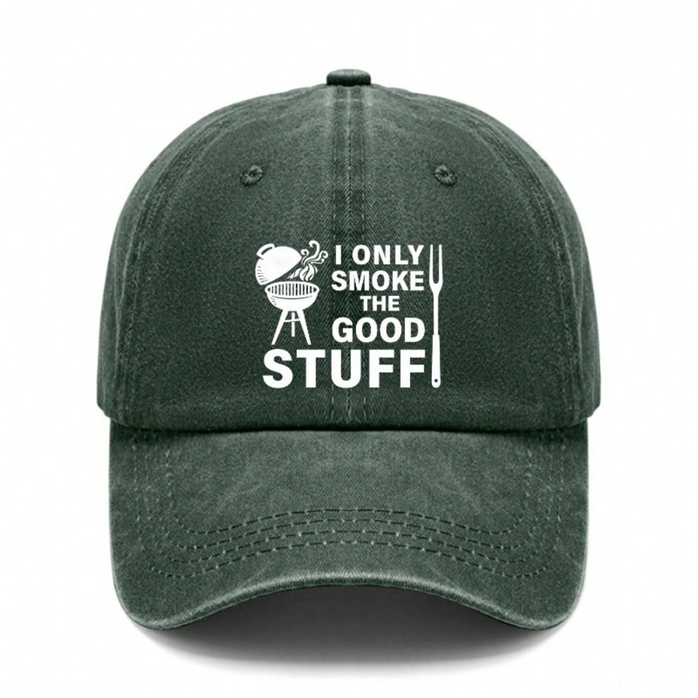 Grill Master Baseball Cap - I Only Smoke The Good Stuff Print Adjustable Unisex Polyester Casual Outdoor Sports Hat For Bbq Lovers Dads Gift
