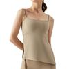 Women's Slim Fit Pleated Yoga Top with Built-in Bra and Adjustable Straps