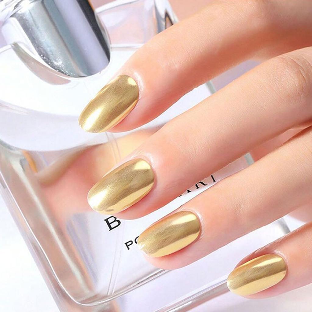 12-Piece Set of Mirror Nail Powder, Aurora, Gold, Silver, Pink, Blue, Purple, Metallic Powder for Gel Nails and Resin