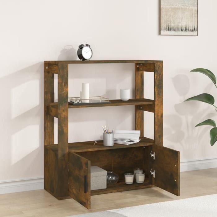 819465 vidaXL Buffet Chêne fumé 80x30x90 cm Bois d'ingénierie