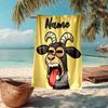Custom Name Ultra-Soft Beach Towel with Goat Theme,Ideal for Pool - Camping, Diving - Perfect Travel Essential, Vibrant Beach Towel.