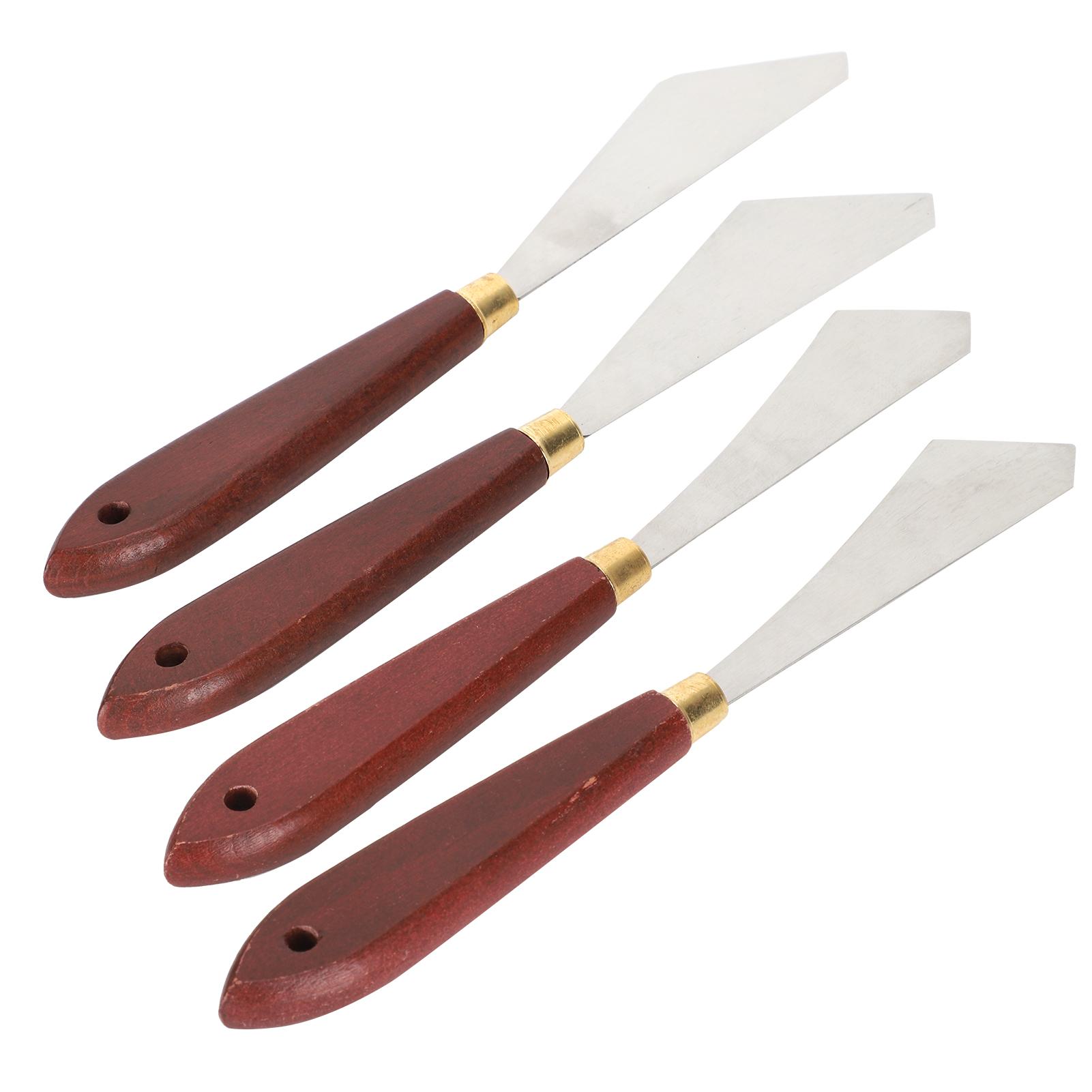 

4Pcs Stainless Steel Palette Knife Shaped Oil Painting Art Spatula Mixing Acrylic Scraper