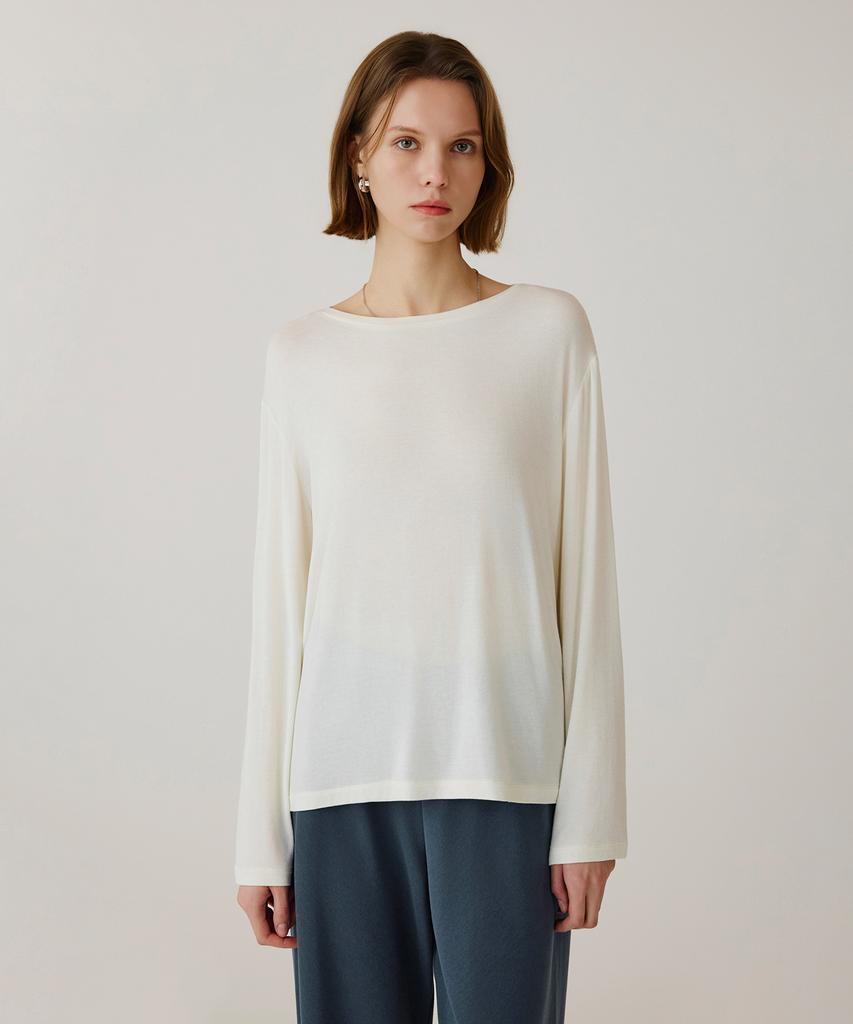 Siyajyu Sitp5253 Silky Loose Fit T-Shirt_Ivory