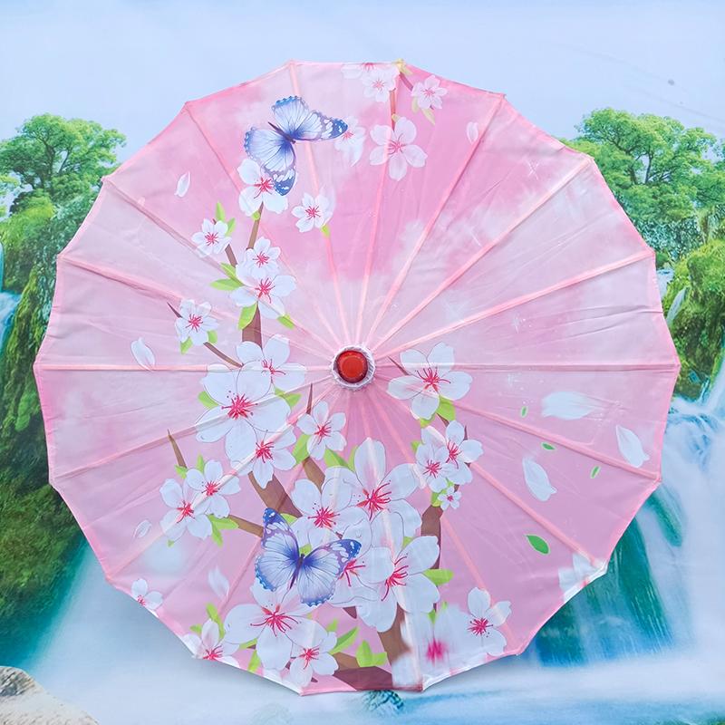 1Pc Japanese Style Colorful Cherry Blossom Vintage Stage Performance Props for Festival Accessories 56cm Umbrella Silk Cloth