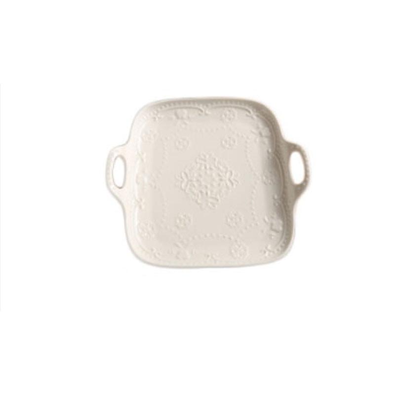 

8-inch Butterfly Handle Ceramic Square Plate