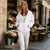 Long Sleeve Casual Coat Zip-Up Hoodies for Women, Loose Fit Drawstring Hooded Jacket with Women Full Zip Pocket, Fall Winter Sweatshirt