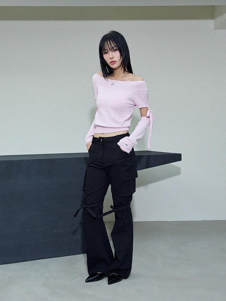 ITOV SEOUL Off-Shoulder Cutout Knit Pique