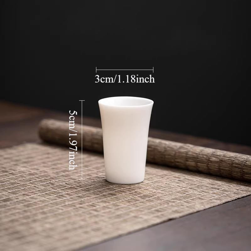 

1pc White Porcelain Small Tea Cup Chinese Style Lamb Fat Jade Tea Cup Kungfu Tea Set Household Drinking Utensils Teaware 200ml