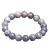Hongchu Crystal Natural Cat's Eye Co-occurring Purple Lithium Gemstone Round Bead Bracelet Purple-Green Co-Existed Kunzite Bracelet