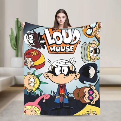 L-Loud Houses Family Cartoon Warm Soft Blanket Travel Plush Throw Blanket Print Couch Chair Flannel Bedspread Sofa Bed Cover