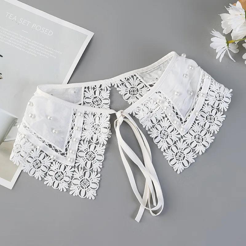 

Взрослый Ручной работы Бусины Поддельные Воротники Шаль для Женщин Вышивка Рубашка Женский Ложный Съемный Воротник Аксессуары для Одежды