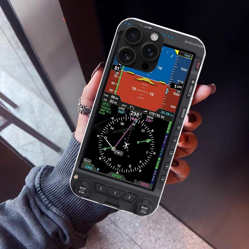 Aviation Aeroplane Helicopter Cockpit Instrument Phone Case For iPhone 17 Air 16 15 Pro Max 14 Plus 13 Mini 12 11 Cover 7 8 SE S