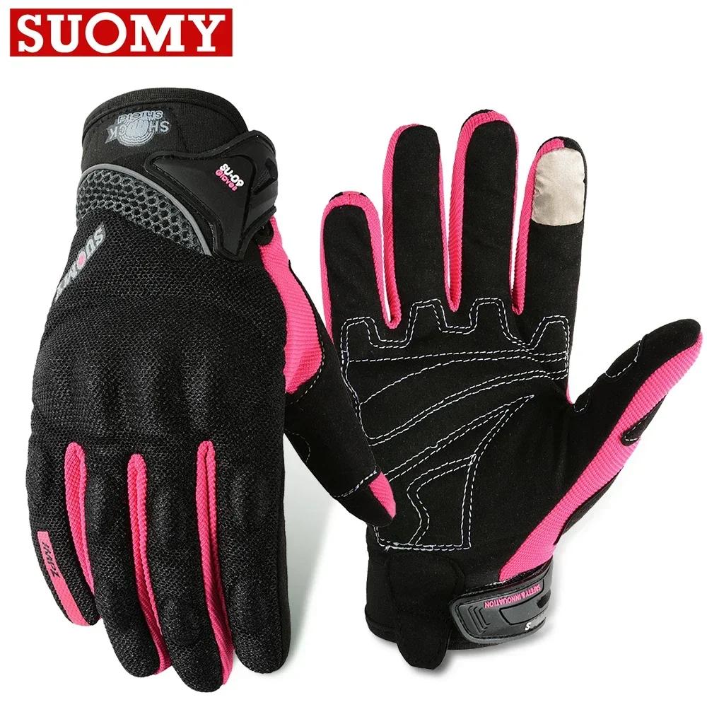 SUOMY Summer Motorcycle Gloves Breathable Touch Screen Dirt Bike Accessories Full Finger Motocross Racing Glovefor Moto S-XXL