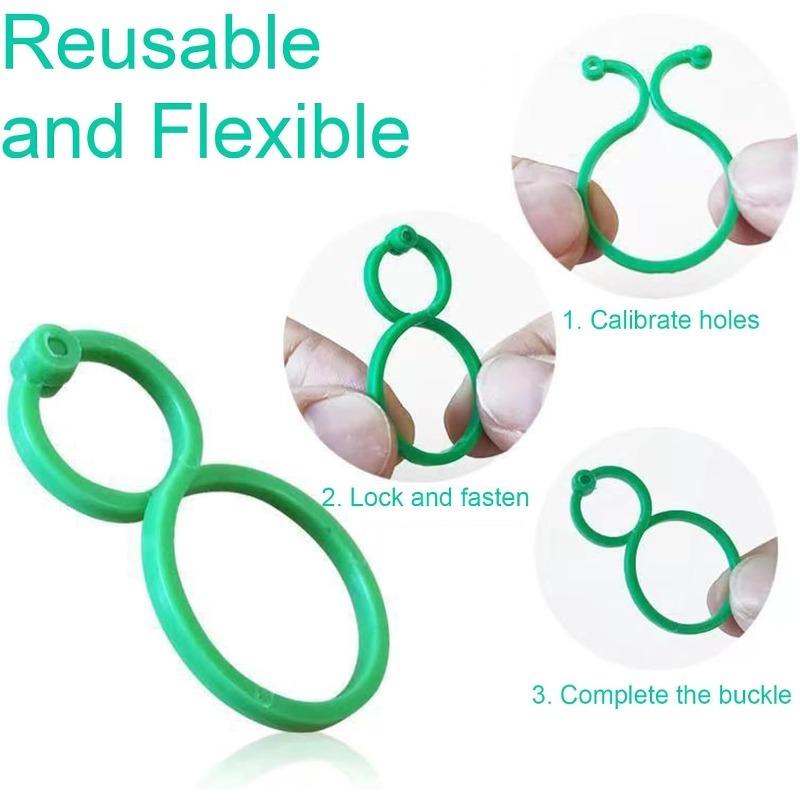 50/100Pcs 8-character Buckle Plastic Buckle Rattan Clamp Ring Plant Binding Buckle Plant Climbing Wall Clip Vine Support