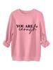 Women's Thickened Plush Hoodie 'You Are Always Enough' Print