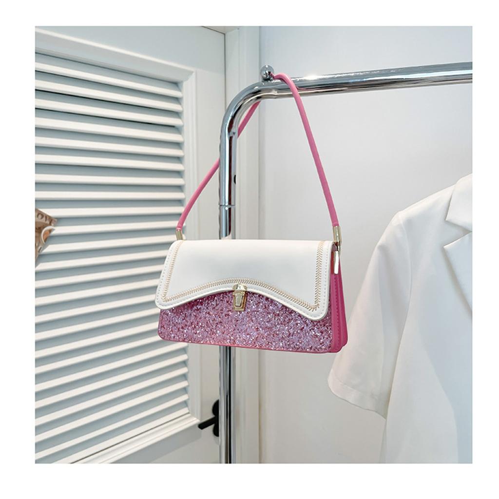 Large Capacity Splicing On The New Foreign Fashion Sequins Fashion Shoulder Armpit Small Square Bag for Women