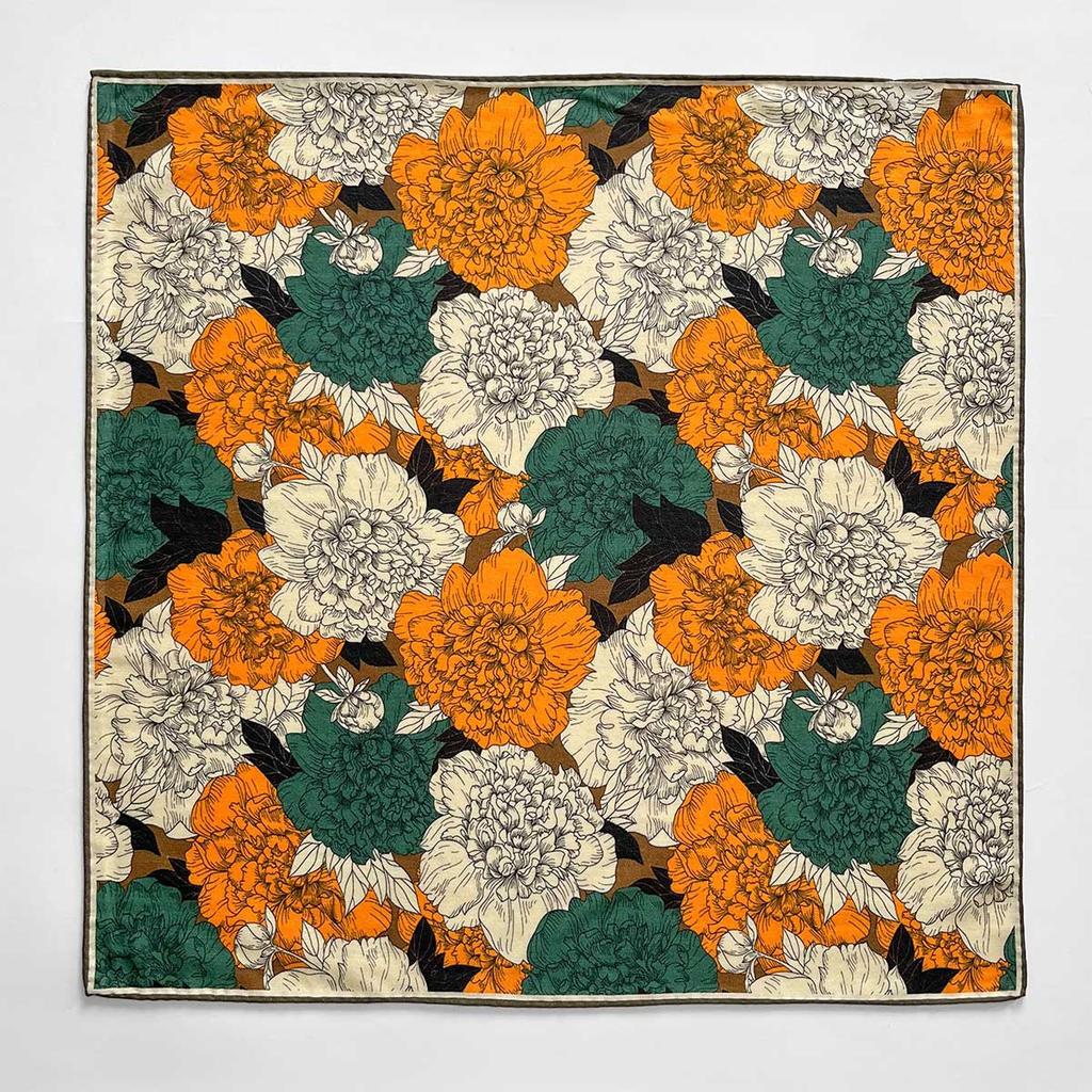 1116 Spring and Summer New Silk Wool Mixed Imitation Chinese Square Scarf Silk Scarf Sunscreen Headscarf Versatile Neck Protection Woman