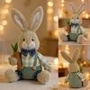 Handmade Rabbit Doll With Gentle Fabric And Wooden Stand Excellent Spring Festival Decors For Spring Themed incidents