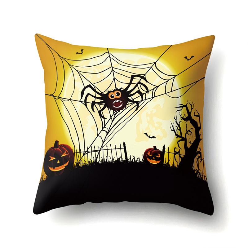 Halloween Pillow Cover Car Waist Pillow Pumpkin Sofa Cushion Cover Office Home Living Room Pillow Cover Premium