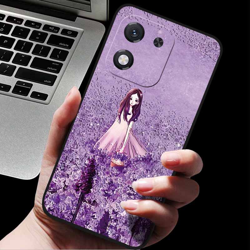 For Honor X70i 5G ABR-AN00 3D Relief Flower Emboss Soft Silicone Back Cover For Honor X70i X70i 5G Relief Emboss Case Honor X70i