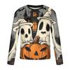 Spring and Autumn Round Neck Halloween Pattern 3D Printed Top Fashionable Casual Long Sleeved Men's T-shirts