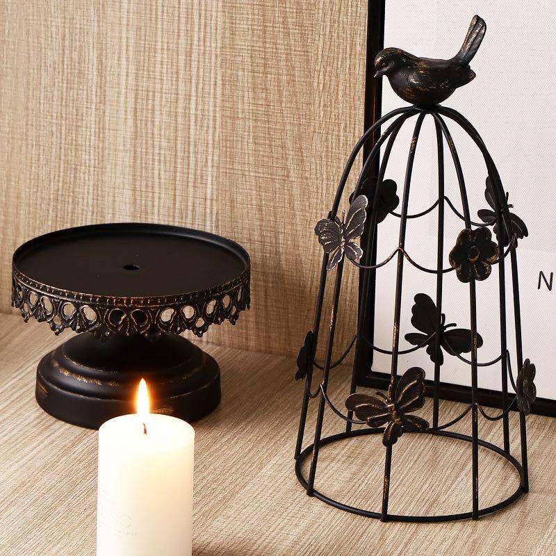 Creative European-Style Metal Birdcage Candle Holder Dining Table Decor Elegant Home Interior Decorative Tabletop Centerpiece