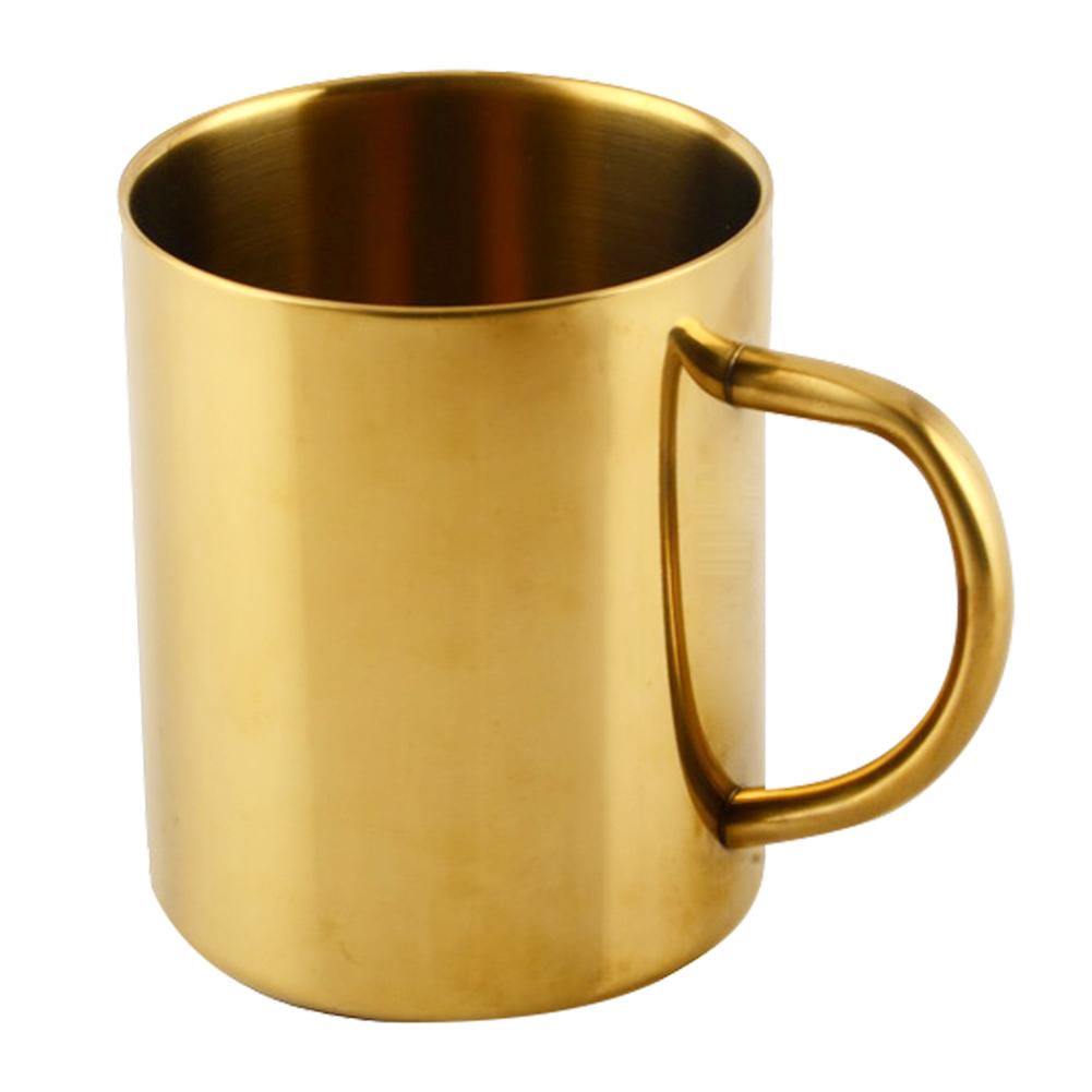 

400ml Stainless Steel Mug Double Wall Insulated Cup Water Coffee Mug Gold/Brass Plated for Restaurants and Families 400ml золотий