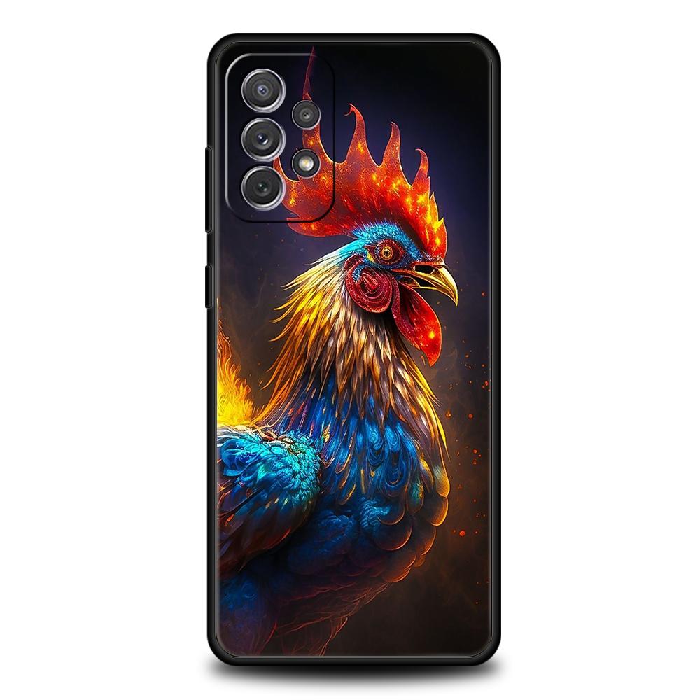 Cock Rooster Chicken Phone Case for Samsung Galaxy A73 A55 A53 A51 A35 A33 A32 A25 A23 A22 A15 A13 A17 A07 5G Soft TPU Shell Bag
