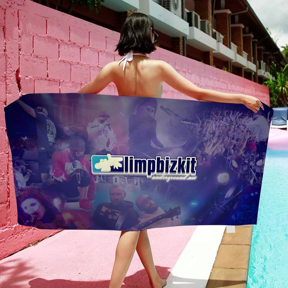 Pop Hot Band L-Limp Bizkit Anime Beach Swimming Towel Soft Absorbent Washcloth Children's Gifts For Kids Travel Camping Gym