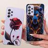 Transparent For Samsung Galaxy A72 4G Case Cute Fashion Flowers Funny Painted Casing For Samsung A72 4G SM-A725M SM-A725F Cover