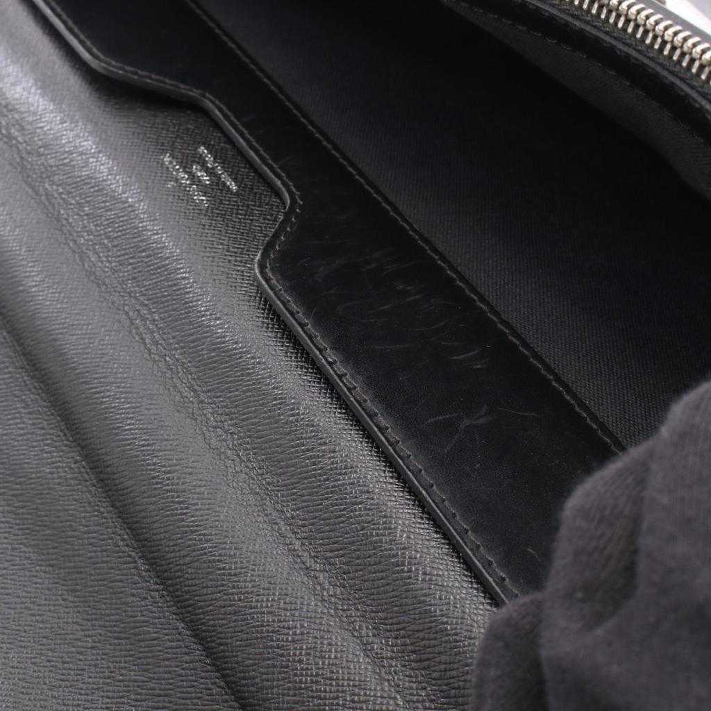 Used LOUIS VUITTON Robusto 1 Business Bag M31052 Taiga Leather Gray Black Ardoise Used Mens
