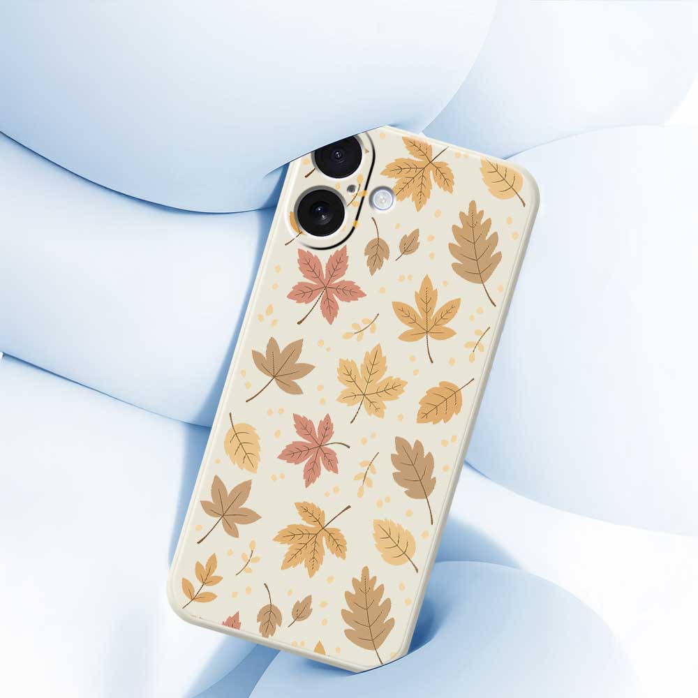 Für iPhone 17 Hülle Blättermuster Druck Gerade Kante TPU Handy Rückseite