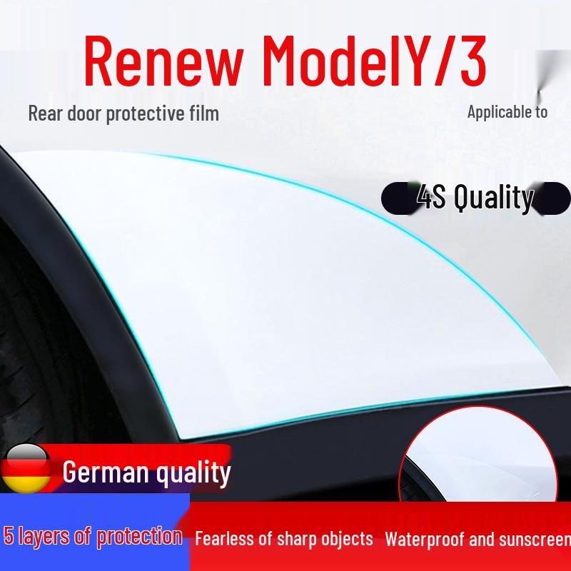 Tesla Model Y Refresh TPU Protective Film for Rear & Front Door Triangle Area Model 3 Refresh Rear Door Film