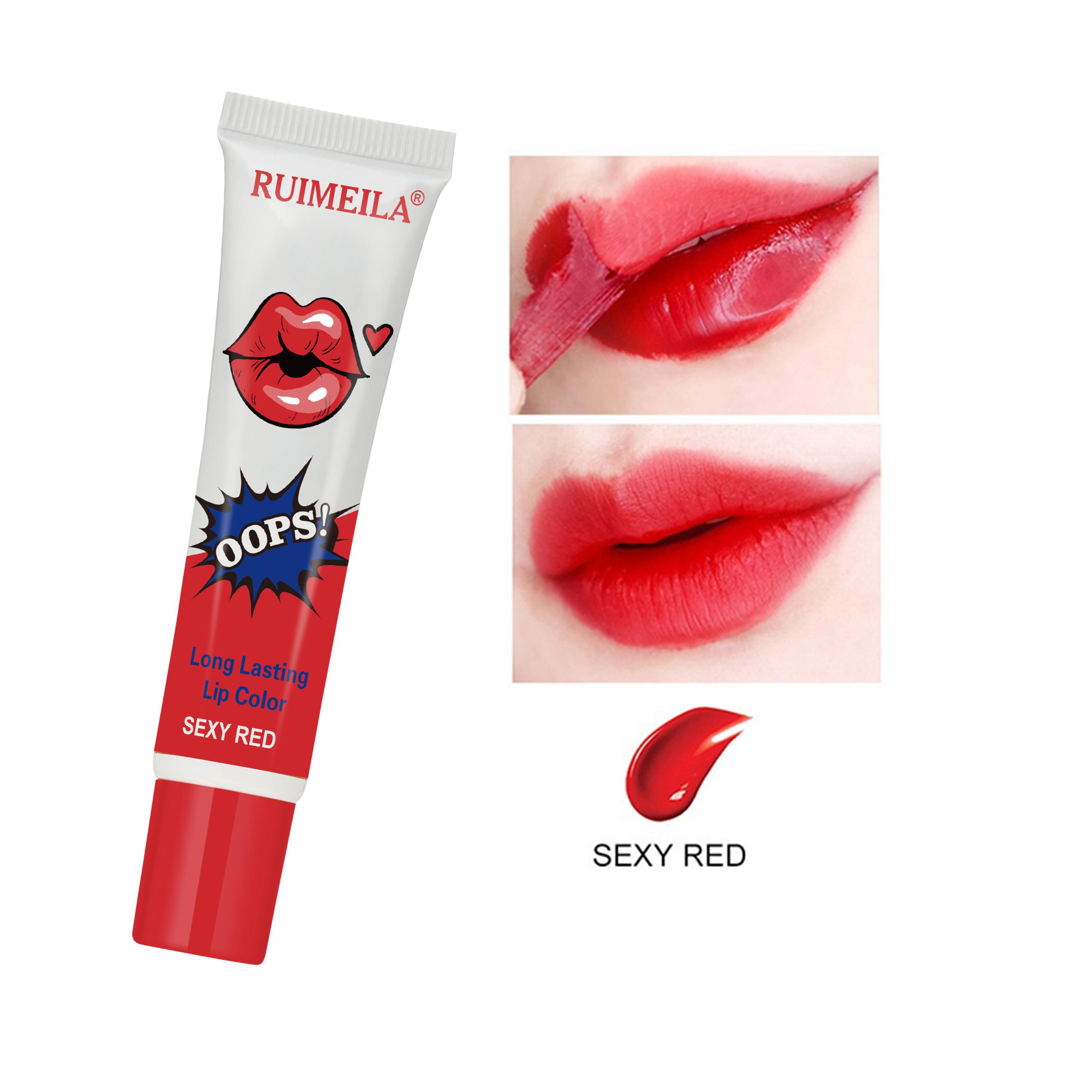 

1 шт. Удивительная жидкая губная помада Peel Off, водостойкий долговечный блеск для губ, увлажняющий оттеночный пигмент для губ, косметический макияж Sexy RED