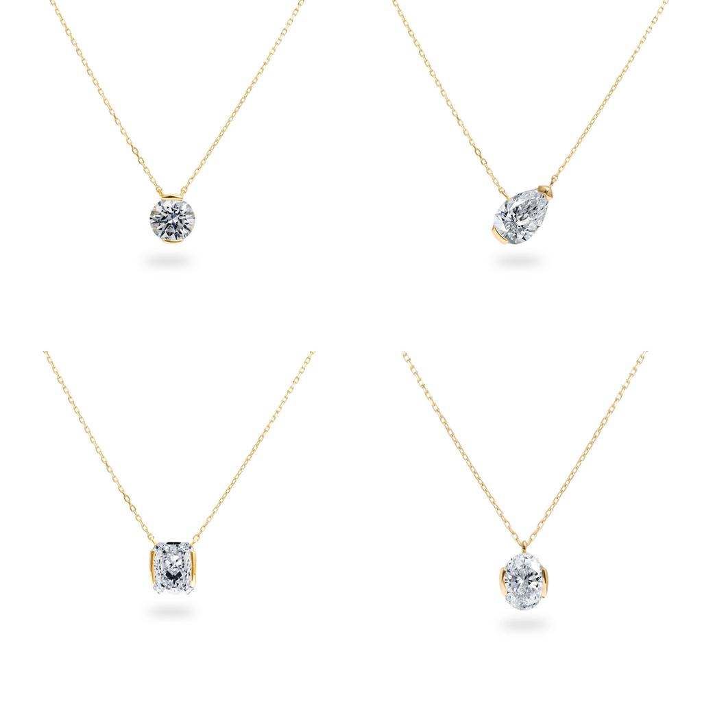 Collana con Ciondolo Geometrico in Zircone per Donna con Placcatura in Oro 18k e Catena Regolabile