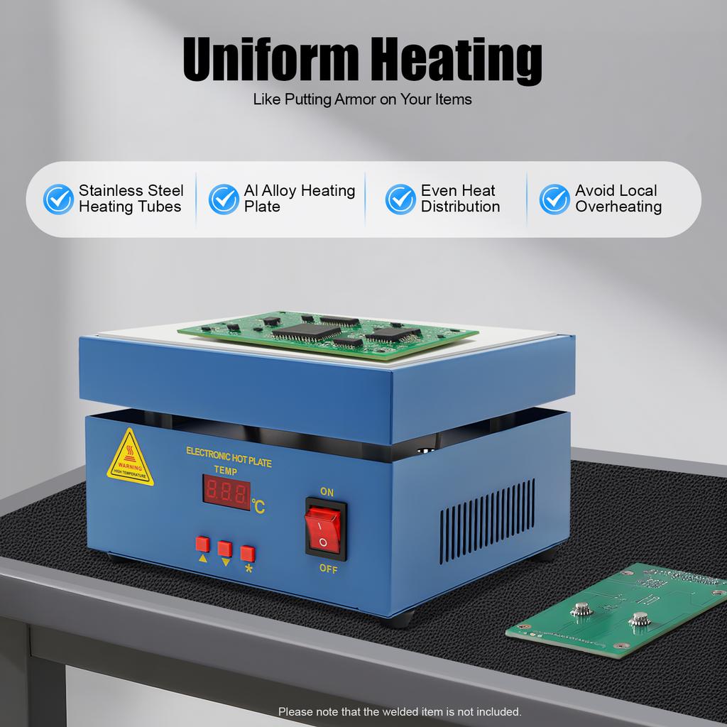 800W Electronic Soldering Hot Plate Preheat Soldering Station Welder Hot Plate LCD Display 20x20cm