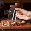 Creative High Borosilicate Glass Sealed Jar with Wooden Lid Storage Jar Coffee Tea Storage Bottle Grain Storage Bottle Container