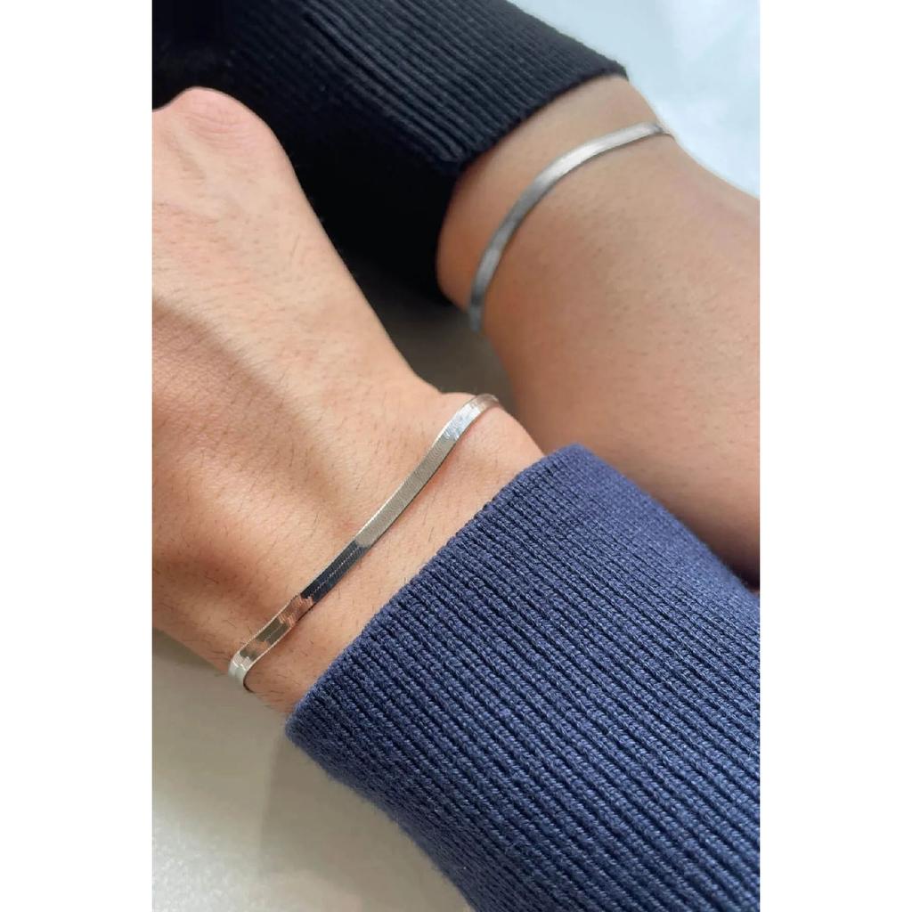 Unisex-Armband aus anlauffarbenem Edelstahl, zweiteilig, flach, italienisches Freundschafts- und Liebhaberpaar