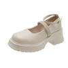 Women's Fashion Thick Soled Shoes Autumn New Buckle Round Toe Shallow Casual Thick Heel Mary Jane Shoes Zapatillas Mujer