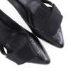 GUCCI pumps 146740 Side open ribbon black leather/Satin Women Used