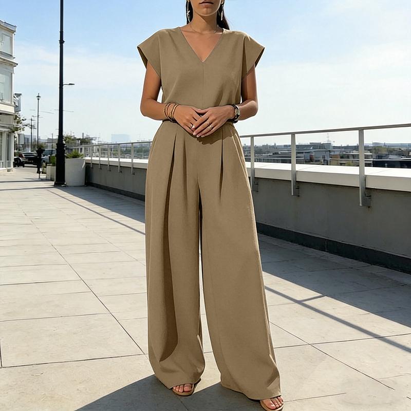 ZANZEA Women Short Sleeve Blouse and Long Pants Summer Two Piece Suit Sets
