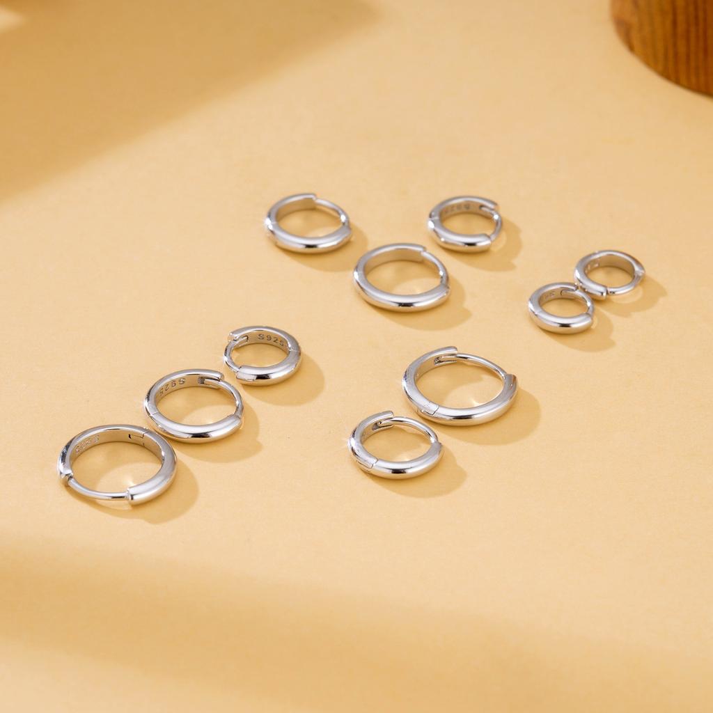 925 Sterling Silver Gold Tiny Hoop Earrings , Minimalist Small Huggie Earrings for Women Men, Dainty Stackable Circle Ear Hoops